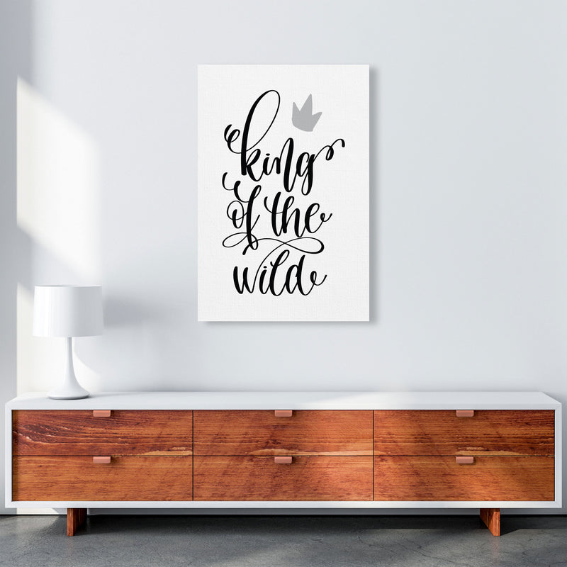 King Of The Wild Black Framed Typography Wall Art Print A1 Canvas
