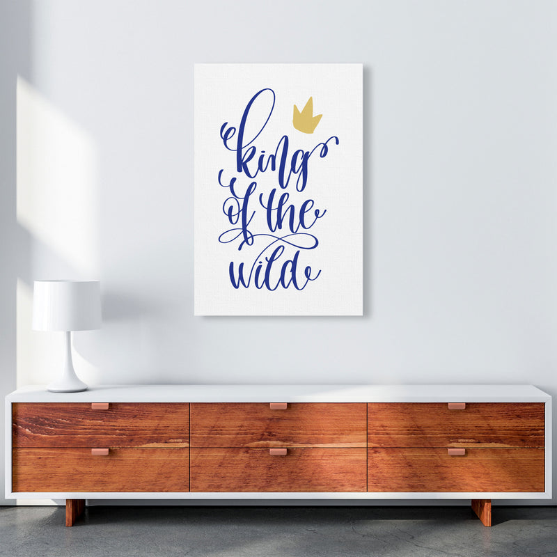 King Of The Wild Blue Framed Typography Wall Art Print A1 Canvas