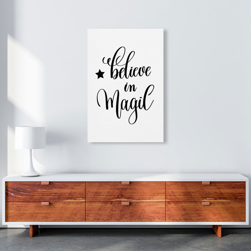 Believe In Magic Black Framed Typography Wall Art Print A1 Canvas