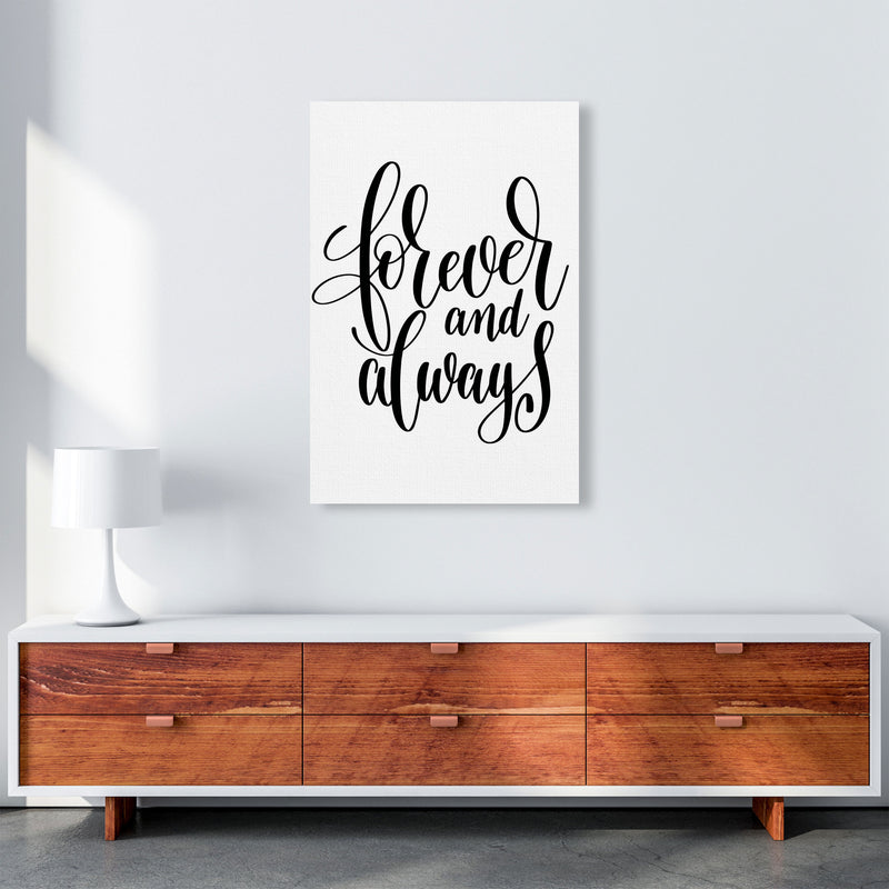 Forever And Always Black Framed Typography Wall Art Print A1 Canvas