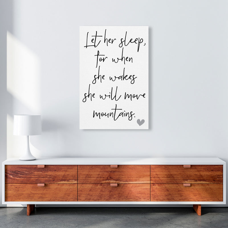 Let Her Sleep Framed Typography Wall Art Print A1 Canvas