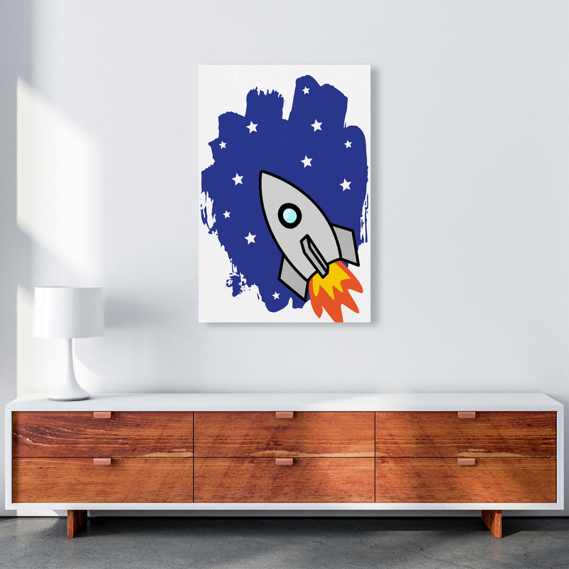 Space Rocket Framed Nursey Wall Art Print A1 Canvas