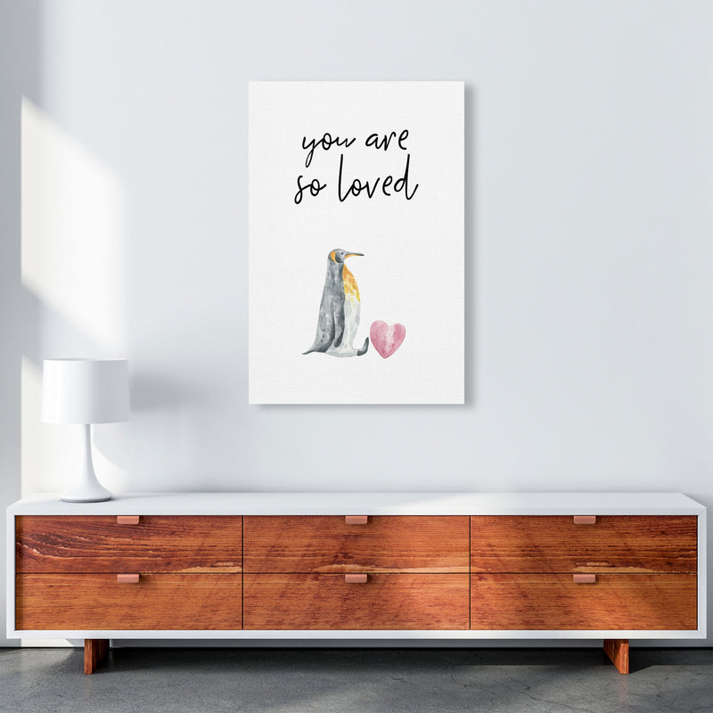 Penguin You Are So Loved Framed Nursey Wall Art Print A1 Canvas