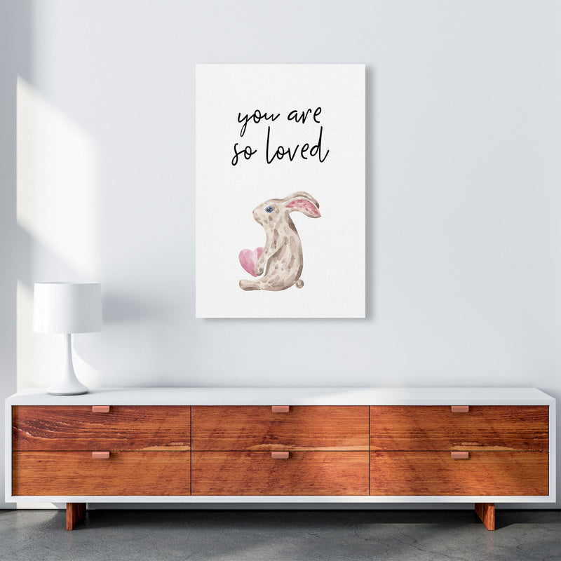 Bunny You Are So Loved Framed Nursey Wall Art Print A1 Canvas
