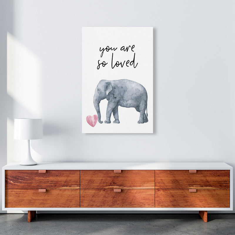Elephant You Are So Loved Framed Nursey Wall Art Print A1 Canvas