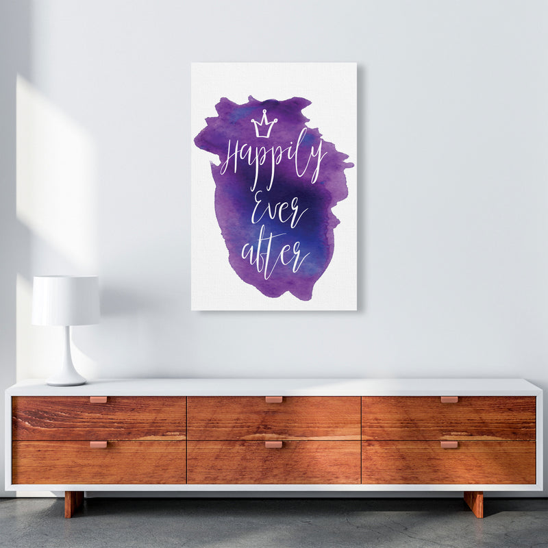Happily Ever After Purple Watercolour Modern Print A1 Canvas
