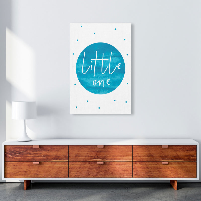 Little One Turquoise Watercolour Modern Print A1 Canvas