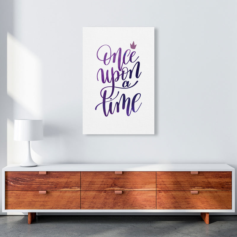 Once Upon A Time Purple Watercolour Modern Print A1 Canvas