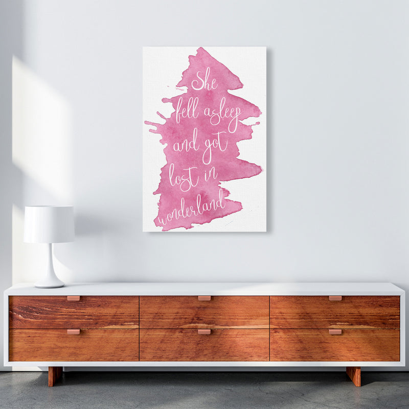 Wonderland Pink Watercolour Modern Print A1 Canvas