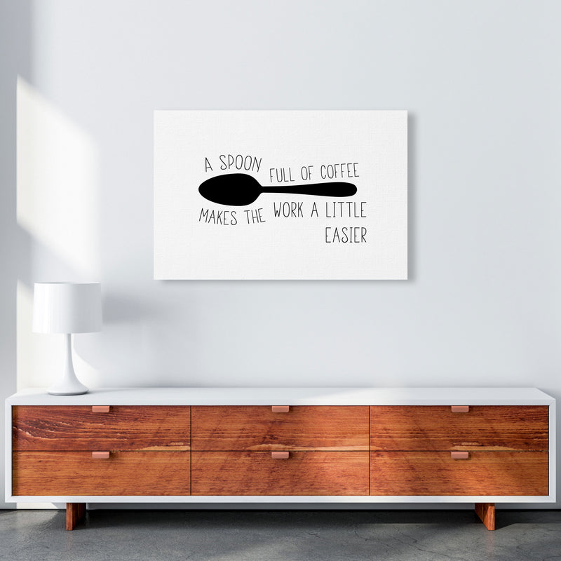 A Spoon Full Of Coffee Modern Print, Framed Kitchen Wall Art A1 Canvas
