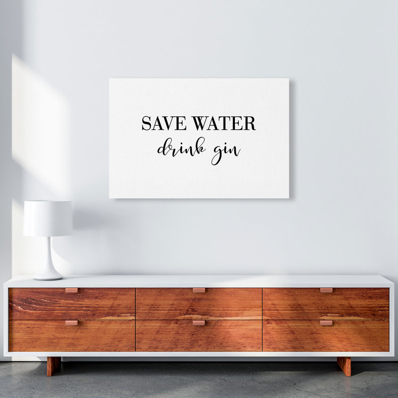 Save Water Drink Gin Modern Print, Framed Kitchen Wall Art A1 Canvas