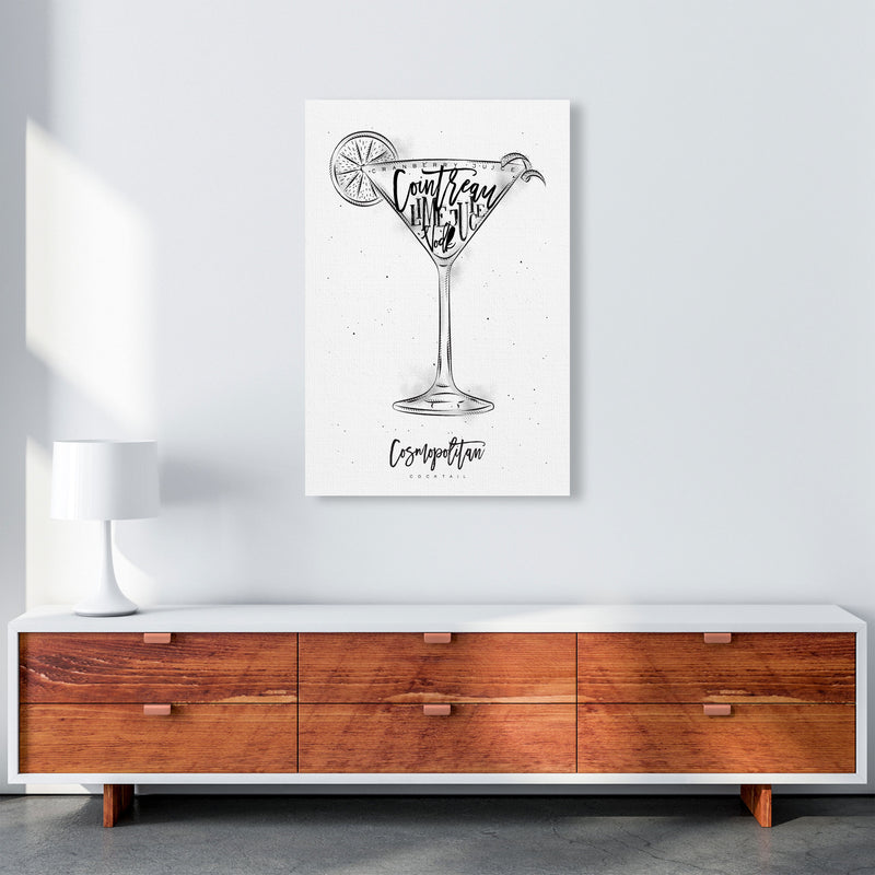 Cosmopolitan Cocktail Modern Print, Framed Kitchen Wall Art A1 Canvas