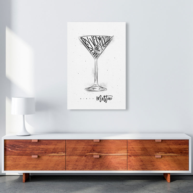 Dirty Martini Cocktail Modern Print, Framed Kitchen Wall Art A1 Canvas