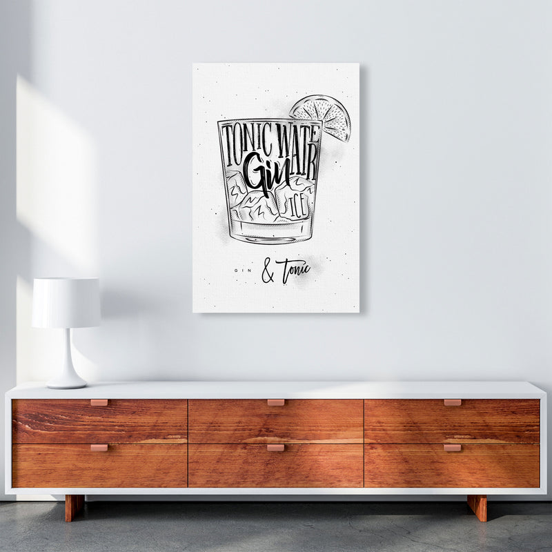 Gin And Tonic Modern Print, Framed Kitchen Wall Art A1 Canvas
