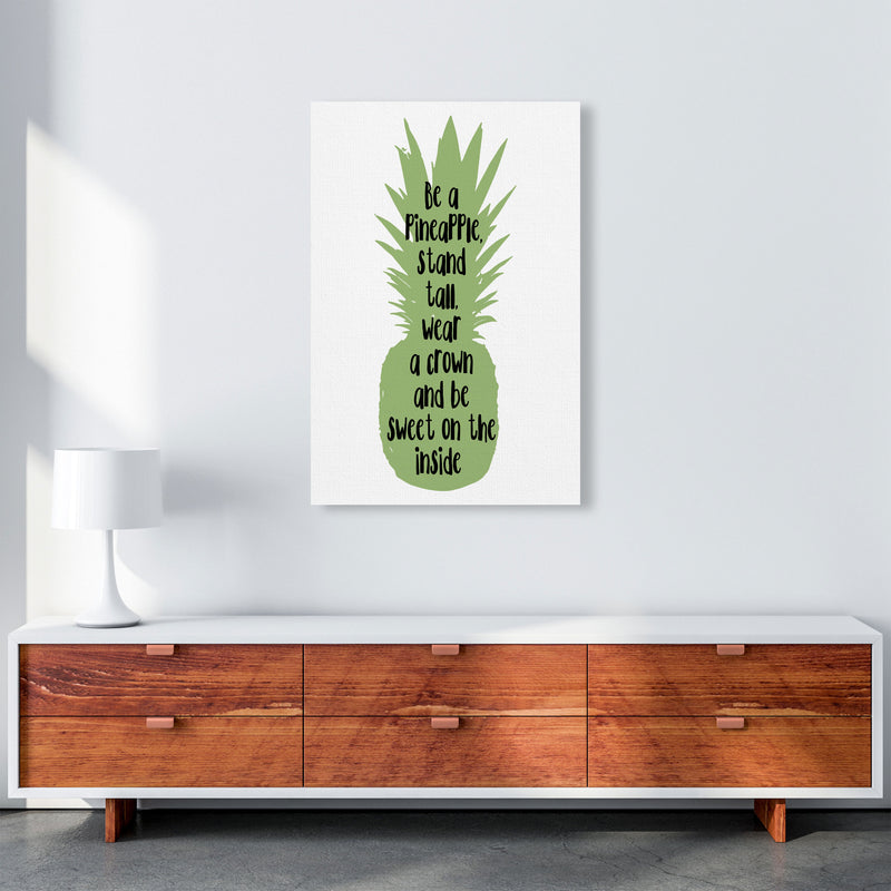 Be A Pineapple Green Framed Typography Wall Art Print A1 Canvas