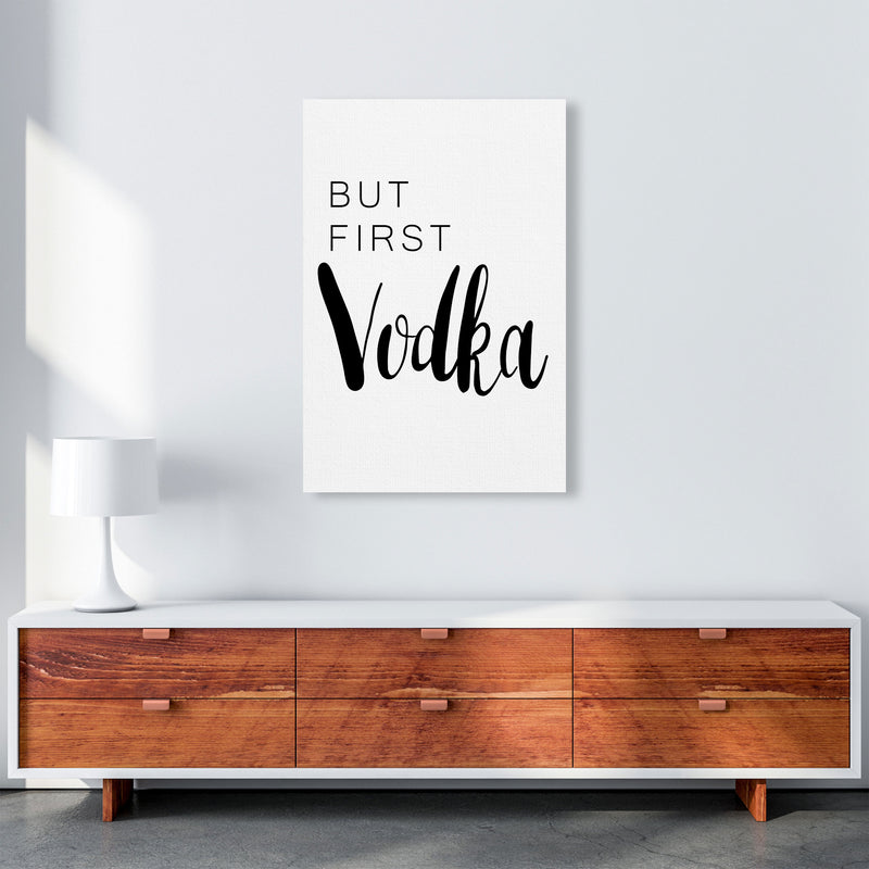 But First Vodka Modern Print, Framed Kitchen Wall Art A1 Canvas