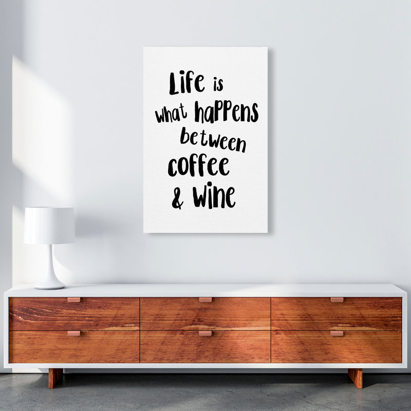 Life Is What Happens Between Coffee & Wine Modern Print, Kitchen Wall Art A1 Canvas