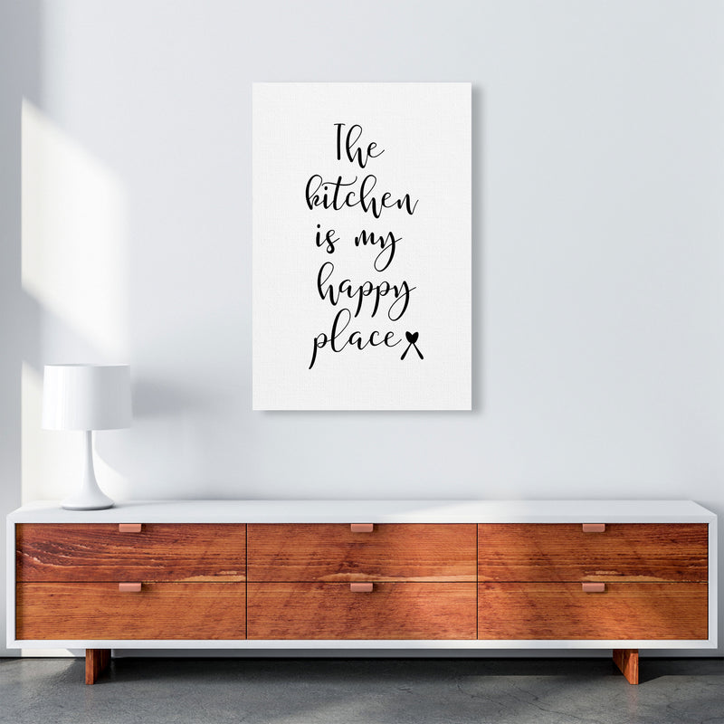 The Kitchen Is My Happy Place Modern Print, Framed Kitchen Wall Art A1 Canvas