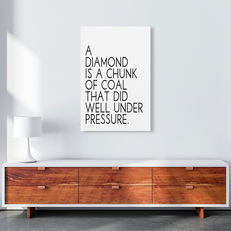 A Diamond Under Pressure Framed Typography Quote Wall Art Print A1 Canvas