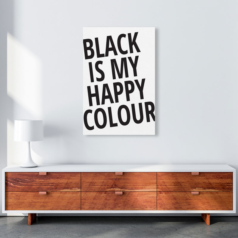 Black Is My Happy Colour Framed Typography Wall Art Print A1 Canvas