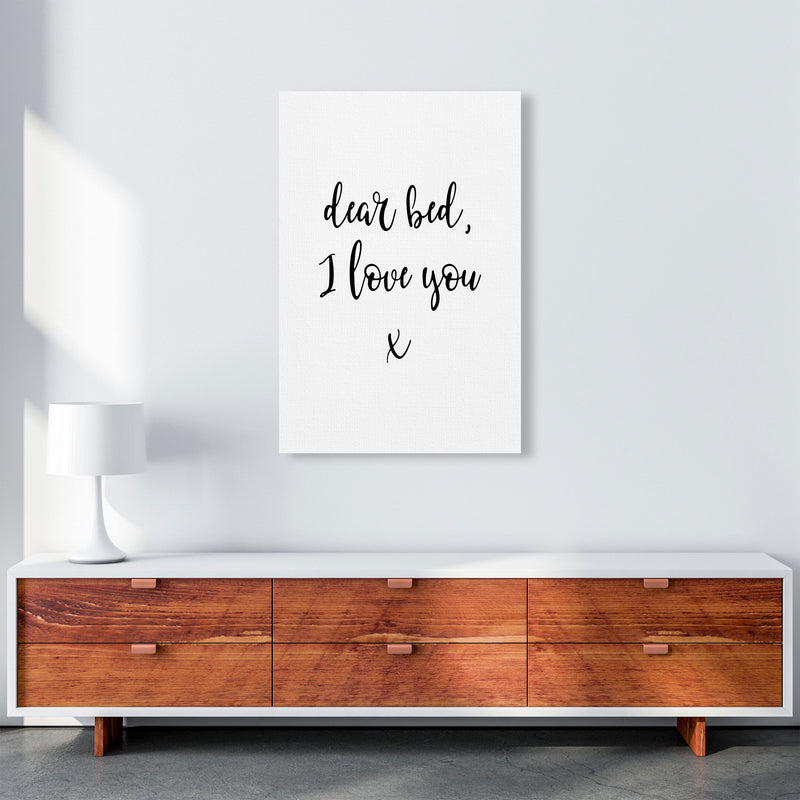 Dear Bed, I Love You Framed Typography Wall Art Print A1 Canvas
