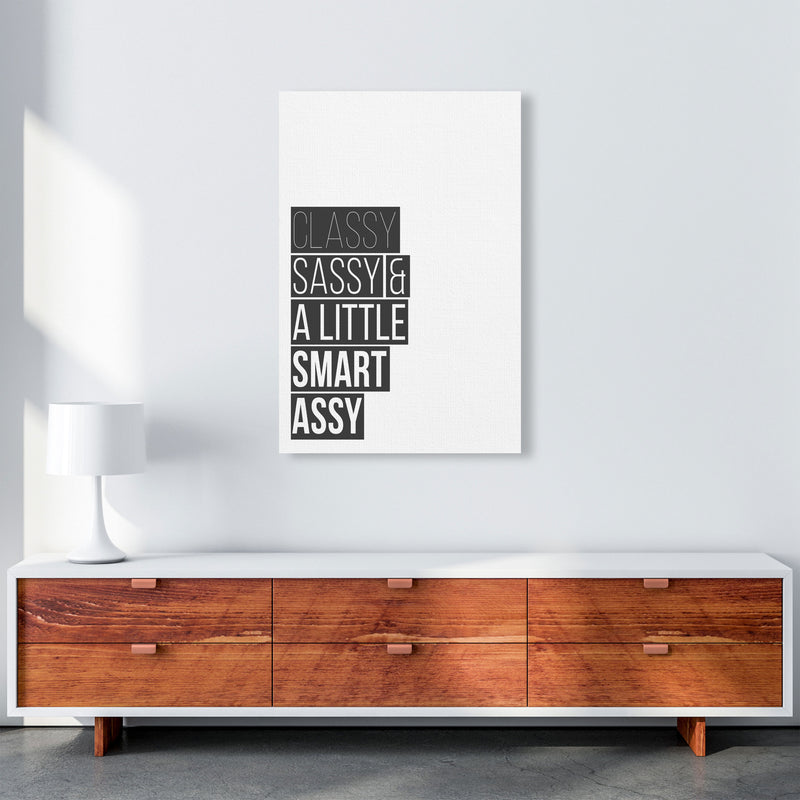 Classy Sassy & A Little Smart Assy Framed Typography Wall Art Print A1 Canvas