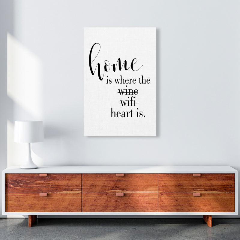 Home Is Where The Heart Is Framed Typography Wall Art Print A1 Canvas