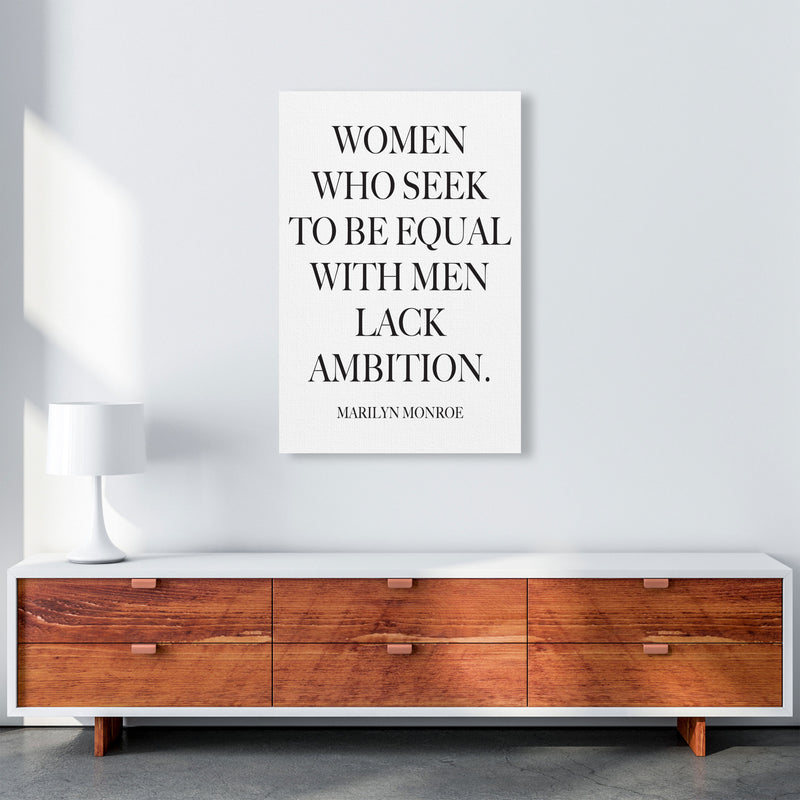 Equality, Marilyn Monroe Quote Framed Typography Wall Art Print A1 Canvas