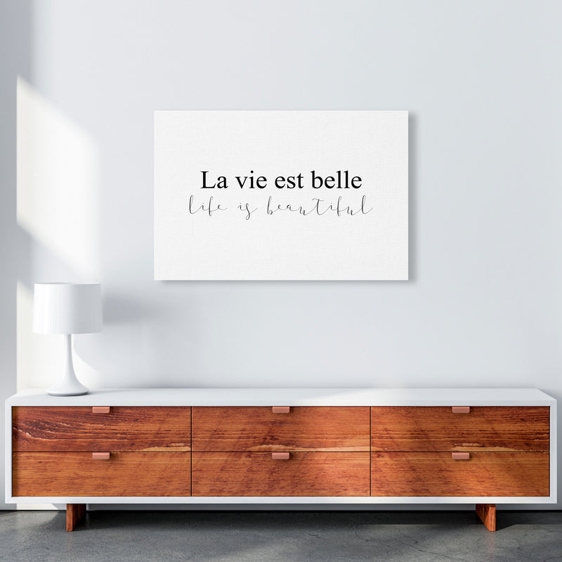 La Vie Est Belle Framed Typography Wall Art Print A1 Canvas