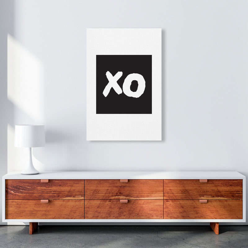 XO Black Square Modern Print A1 Canvas