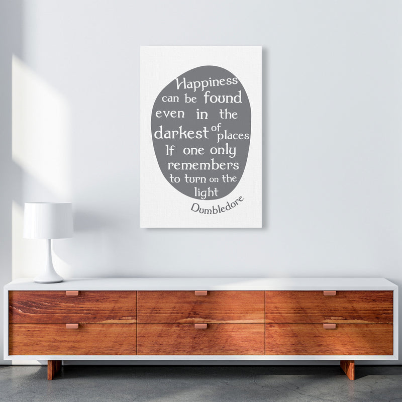 Happiness, Dumbledore Quote Framed Typography Wall Art Print A1 Canvas