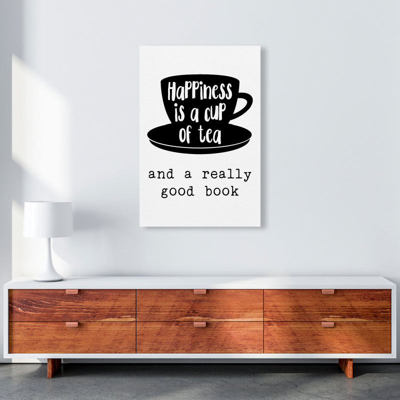 Happiness Is A Cup Of Tea Modern Print, Framed Kitchen Wall Art A1 Canvas