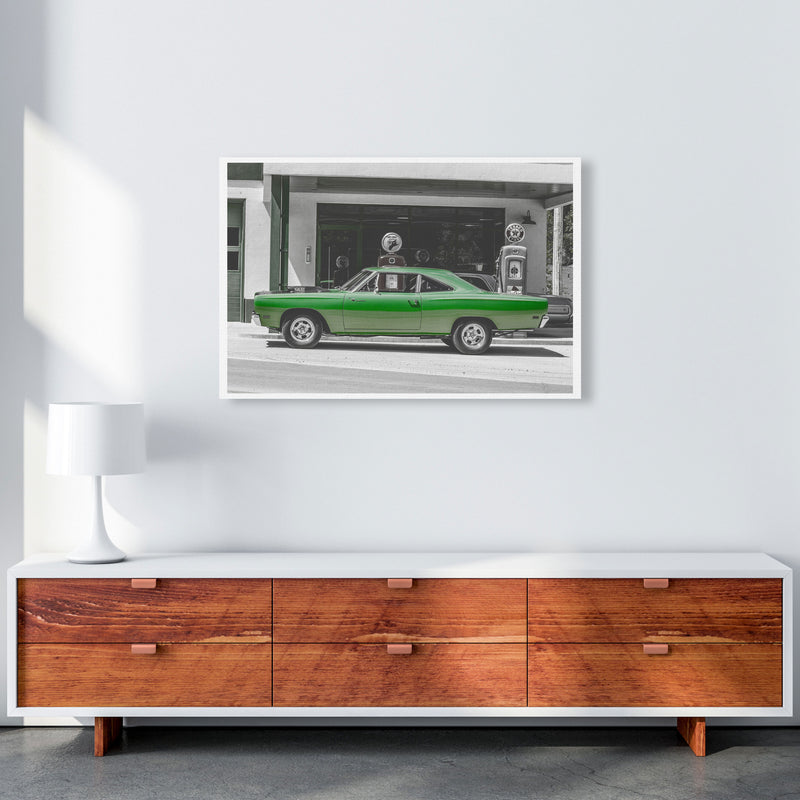 Green Car Modern Print A1 Canvas