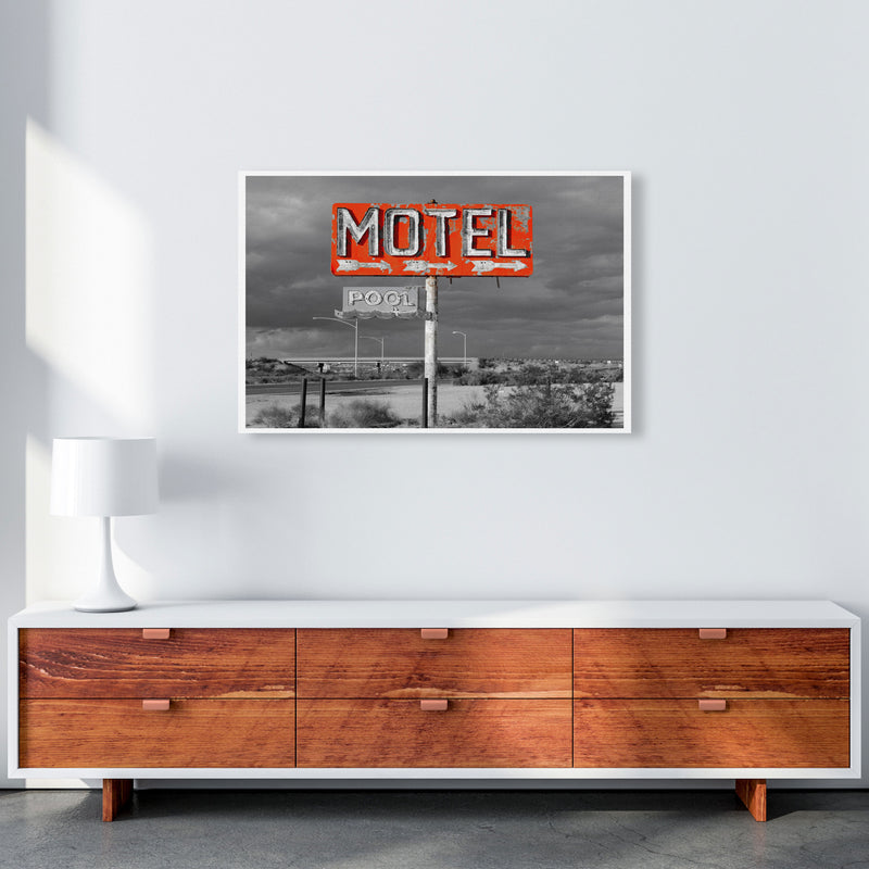 Red Motel Sign Modern Print A1 Canvas