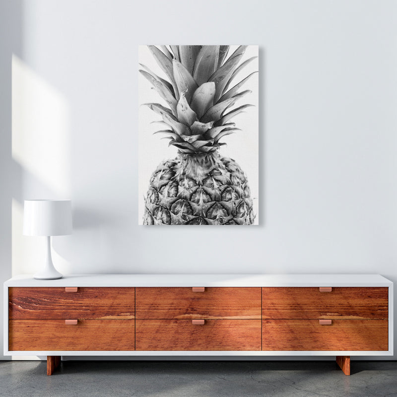 Black And White Pineapple Modern Print, Framed Kitchen Wall Art A1 Canvas