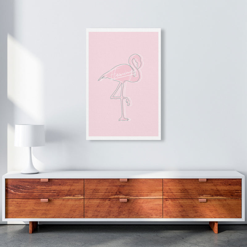 Pink Flamingo Modern Print Animal Art Print A1 Canvas