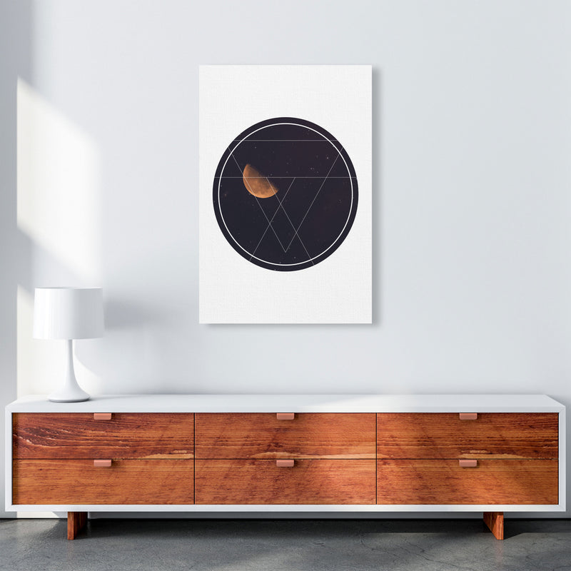 Black Moon Circle Modern Print A1 Canvas