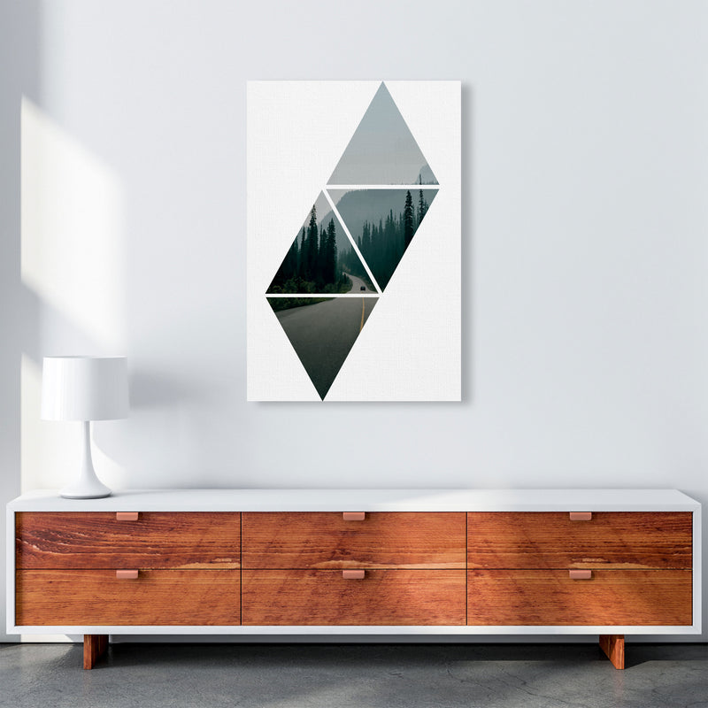 Abstract Triangles And Forest Modern Print A1 Canvas