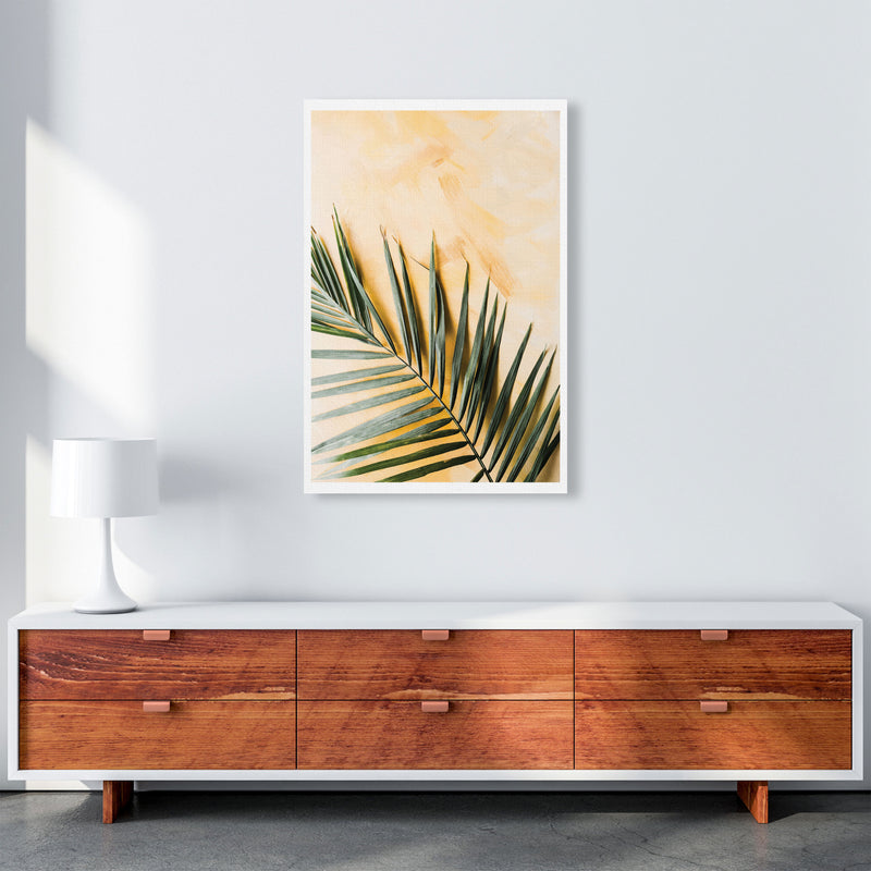 Palm Leaf Yellow Modern Print, Framed Botanical & Nature Art Print A1 Canvas