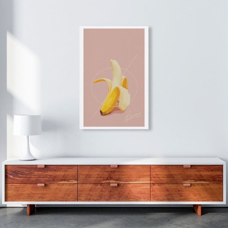 Banana Modern Print, Framed Kitchen Wall Art A1 Canvas