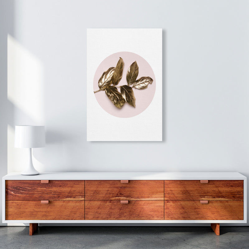 Pink And Gold Leaf Modern Print, Framed Botanical & Nature Art Print A1 Canvas