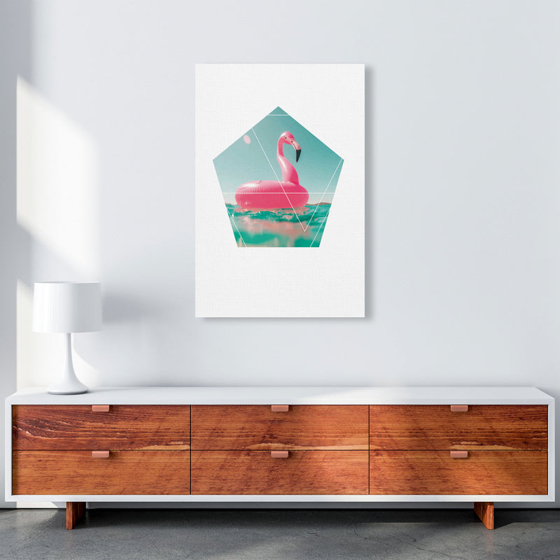 Pink Flamingo Inflatable Modern Print A1 Canvas