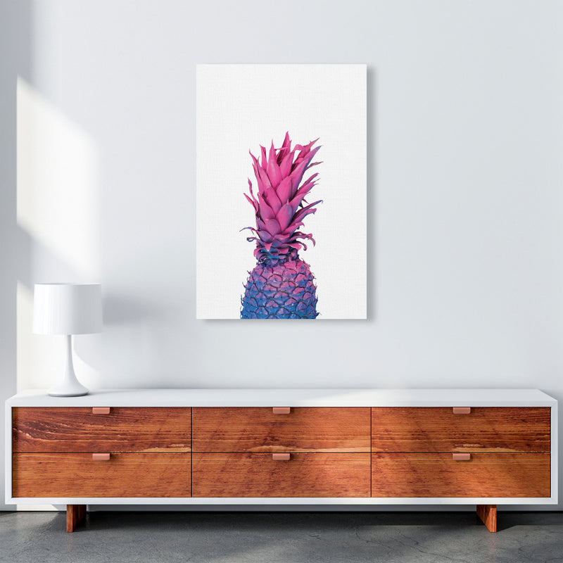 Purple And Blue Pineapple Modern Print A1 Canvas