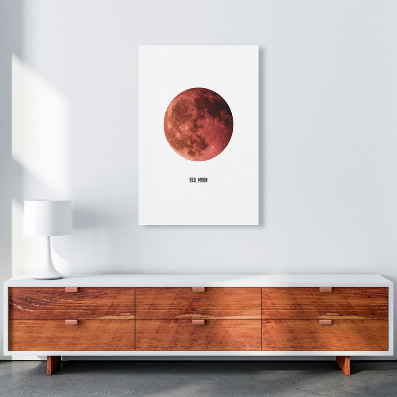 Red Moon Modern Print A1 Canvas