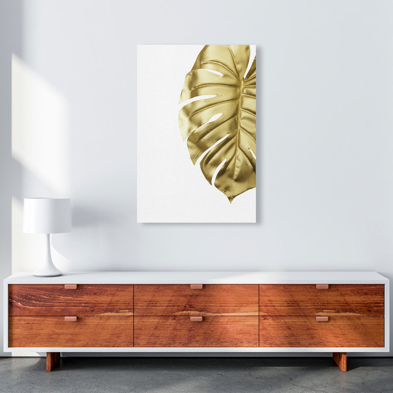 Gold Monstera Modern Print, Framed Botanical & Nature Art Print A1 Canvas