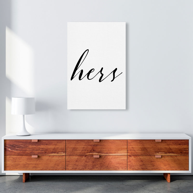 Hers Framed Typography Wall Art Print A1 Canvas