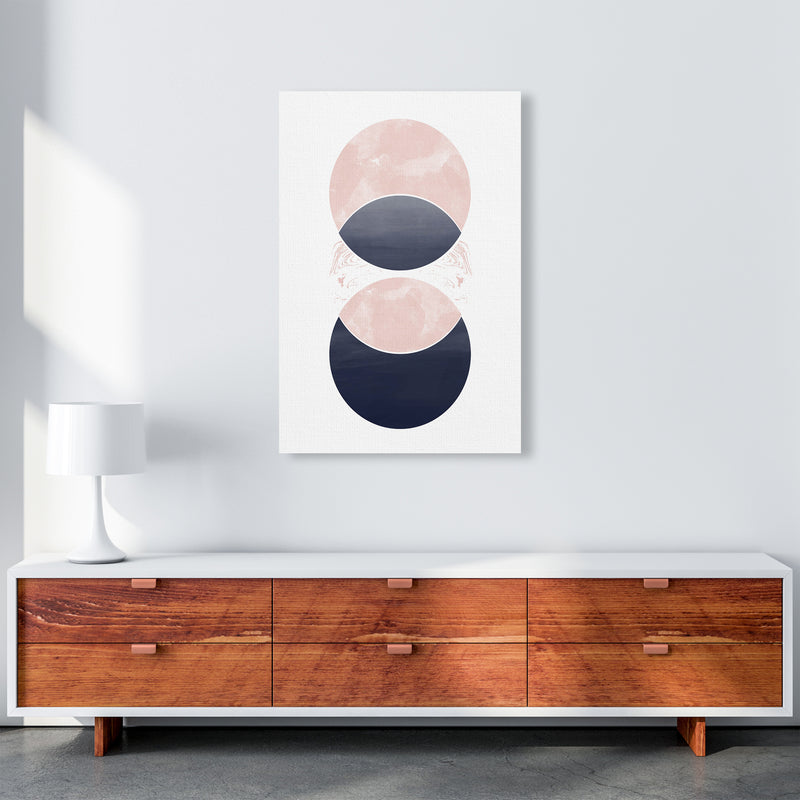 Navy And Marble Pink 1 Art Print by Pixy Paper A1 Canvas