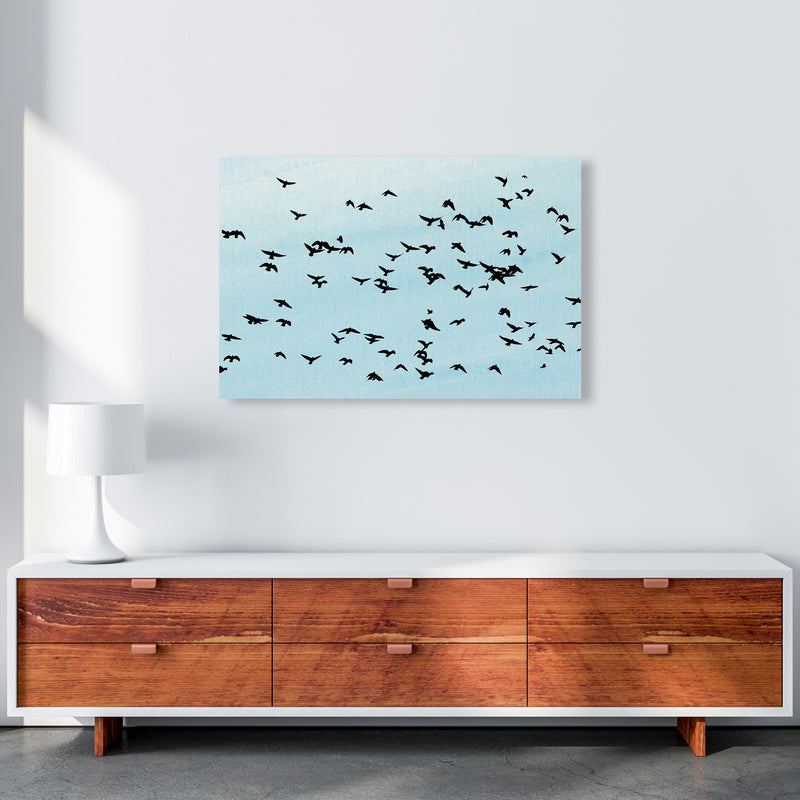 Flock Of Birds Landscape Blue Sky Art Print by Pixy Paper A1 Canvas
