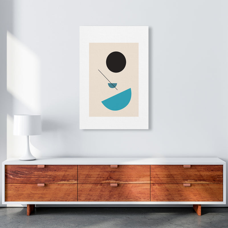 Mita Teal Abstract Shapes N2  Art Print by Pixy Paper A1 Canvas