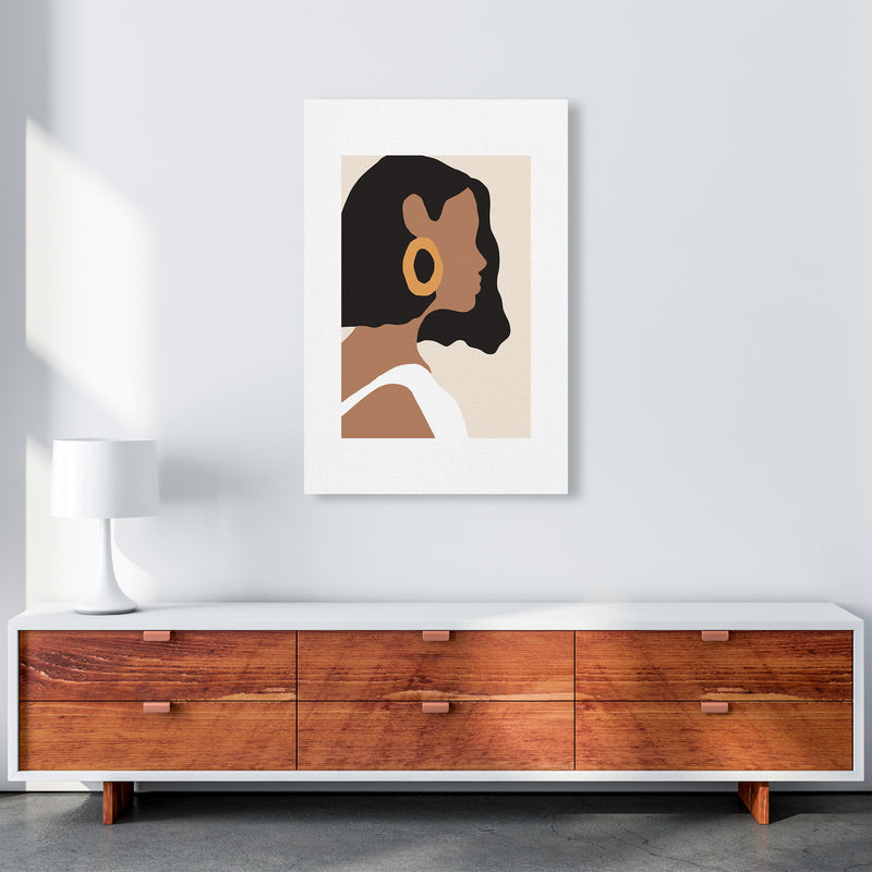 Mica Girl With Earring N6  Art Print by Pixy Paper A1 Canvas